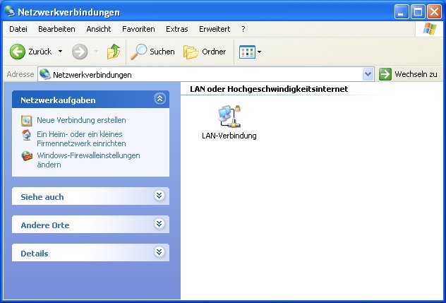 Windows Netzwerkvervindungen